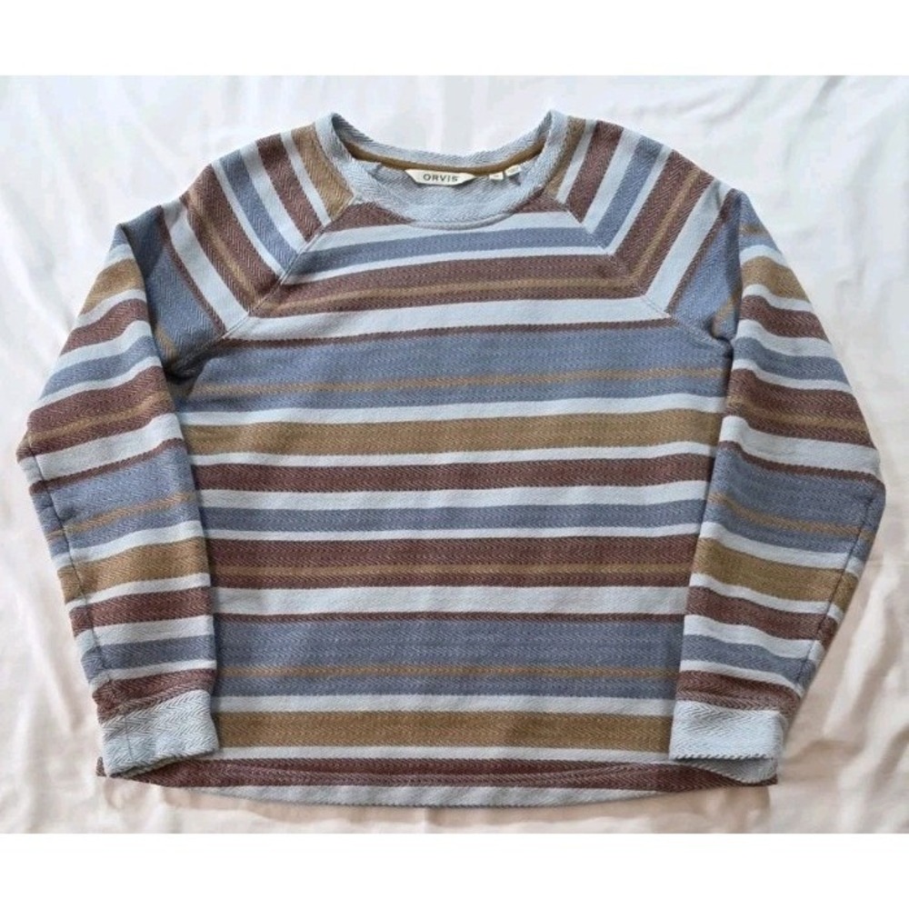 Orvis Classic Multicolor Striped Long Sleeve Cotton Sweater Women's Medium